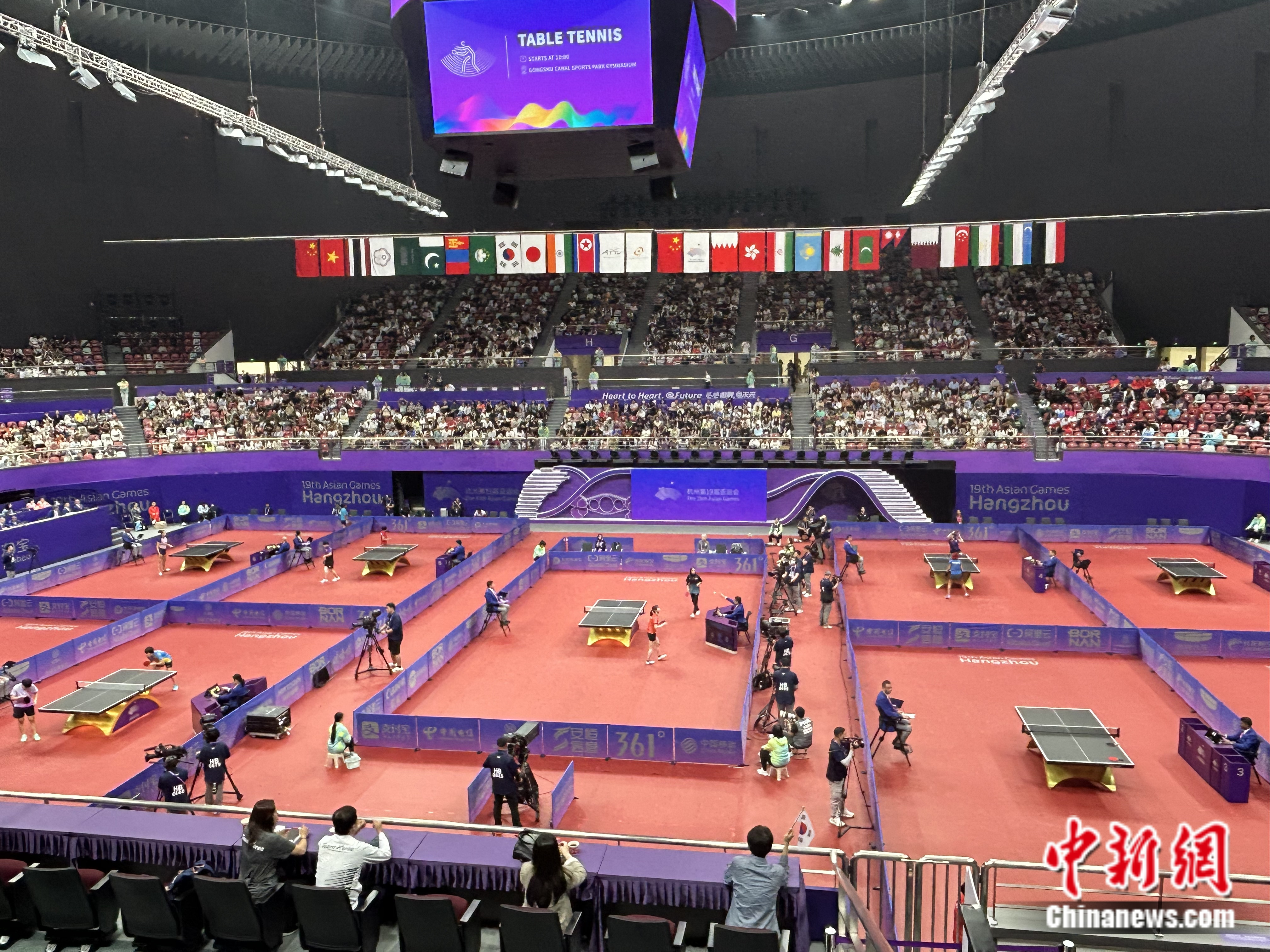 杭州亚运会乒乓球女单赛首日 孙颖莎王艺迪强势